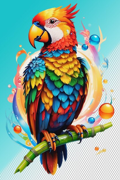 PSD illustration psd 3d parrot isolé sur un fond transparent