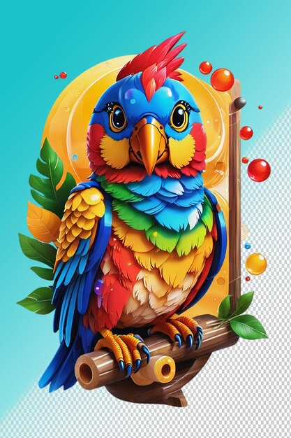 Illustration Psd 3d Parrot Isolé Sur Un Fond Transparent