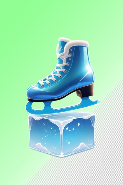 PSD illustration psd 3d de patin à glace isolé sur un fond transparent