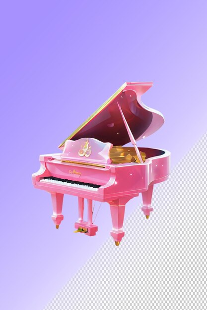 PSD illustration psd 3d piano isolé sur un fond transparent