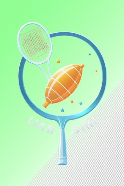 Illustration Psd 3d D'une Raquette De Badminton Isolée Sur Un Fond Transparent