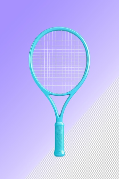 PSD illustration psd 3d une raquette de tennis isolée sur un fond transparent