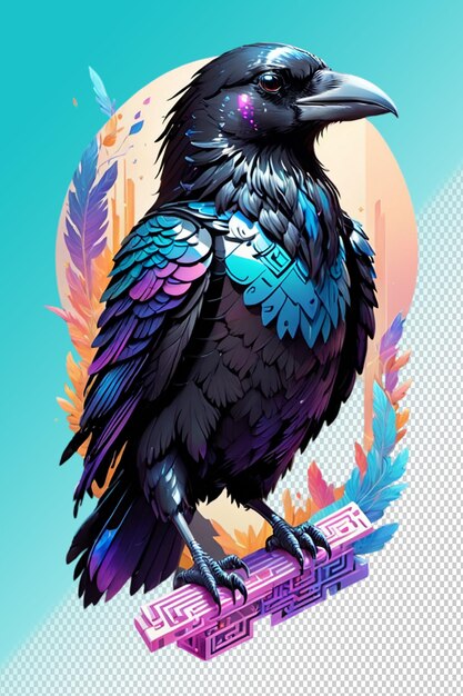 Illustration Psd 3d Raven Isolé Sur Un Fond Transparent