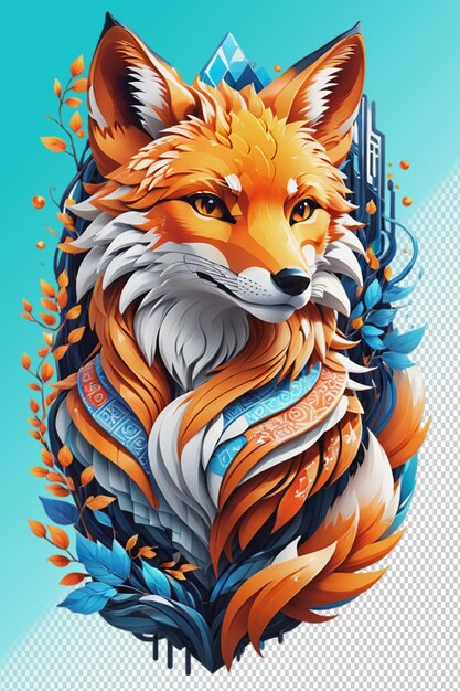 PSD illustration psd 3d le renard isolé sur un fond transparent