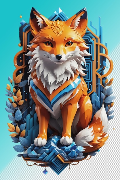 PSD illustration psd 3d le renard isolé sur un fond transparent