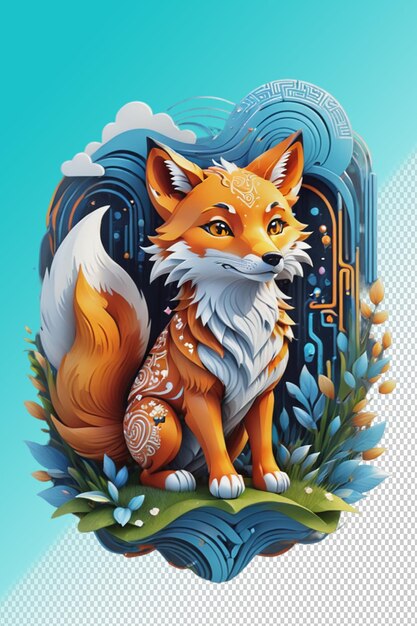 PSD illustration psd 3d le renard isolé sur un fond transparent