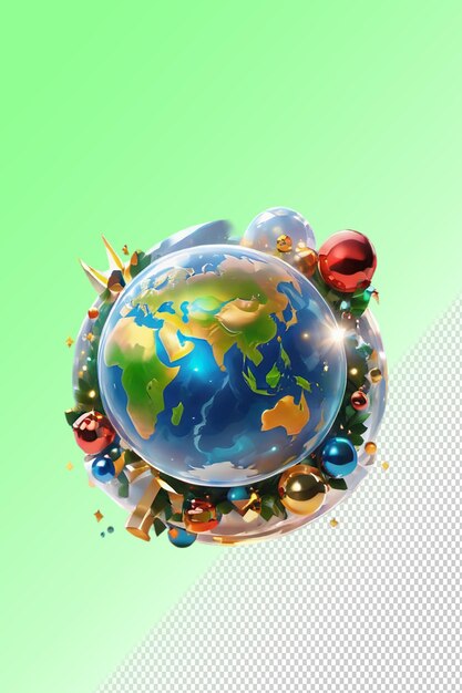 PSD illustration psd 3d la terre isolée sur un fond transparent