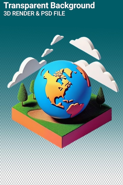 Illustration Psd 3d La Terre Isolée Sur Un Fond Transparent