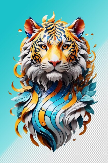 PSD illustration psd 3d tigre isolé sur un fond transparent