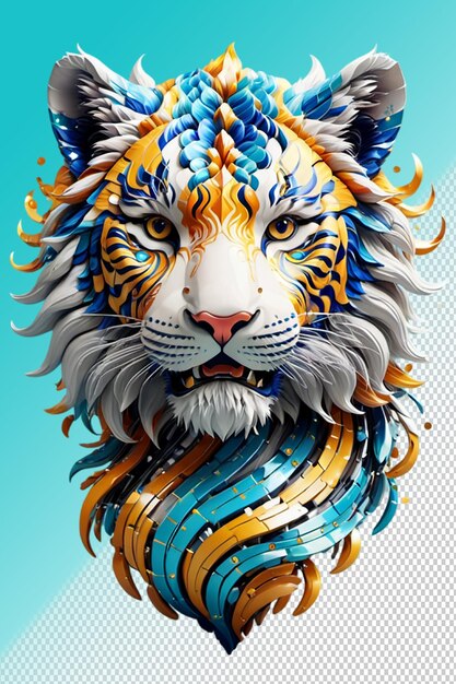 PSD illustration psd 3d tigre isolé sur un fond transparent