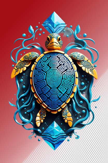 Illustration Psd 3d Tortue De Mer Isolée Sur Un Fond Transparent