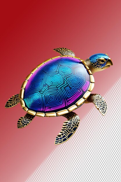 PSD illustration psd 3d tortue de mer isolée sur un fond transparent