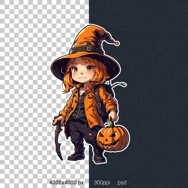 PSD illustration psd de l'autocollant d'halloween