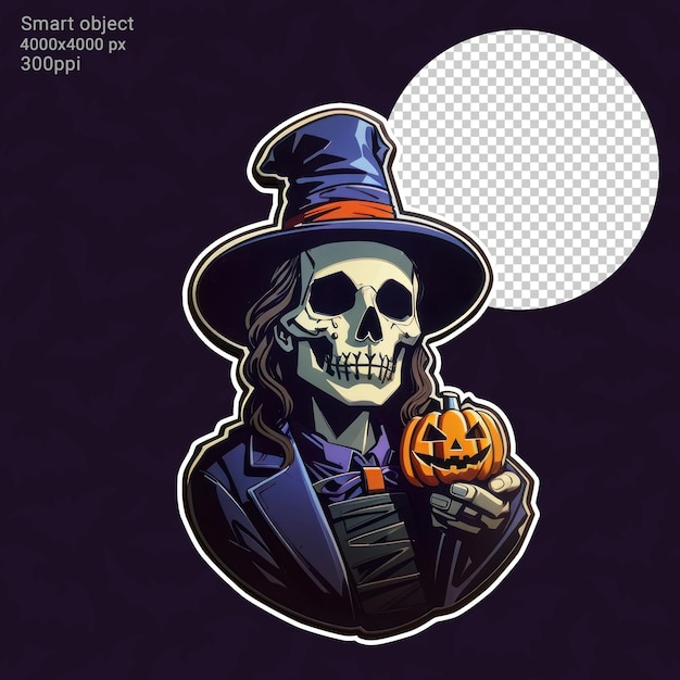 PSD illustration psd de l'autocollant d'halloween