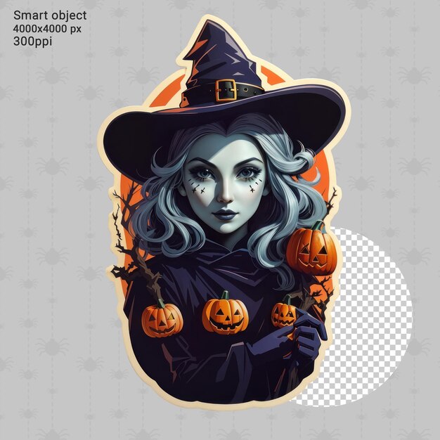 PSD illustration psd de l'autocollant d'halloween