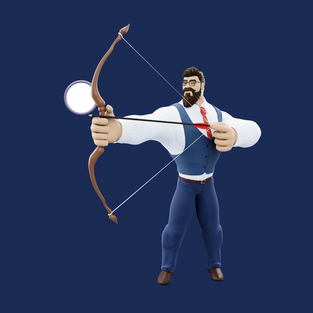 PSD illustration psd de l'homme avec un arc et une flèche