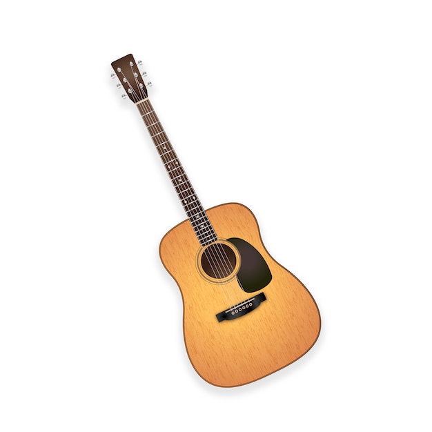 Illustration réaliste de guitare isolée