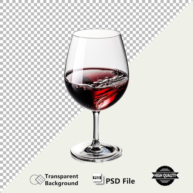 Illustration réaliste de verre de vin de haute qualité au format PSD avec fond transparent