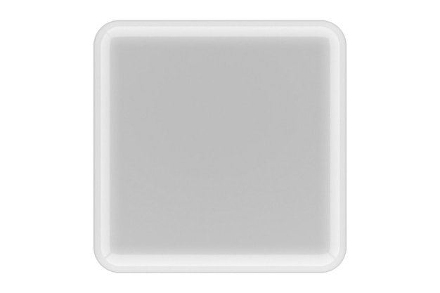 Illustration de rendu 3D d'affichage carré vide en plastique blanc