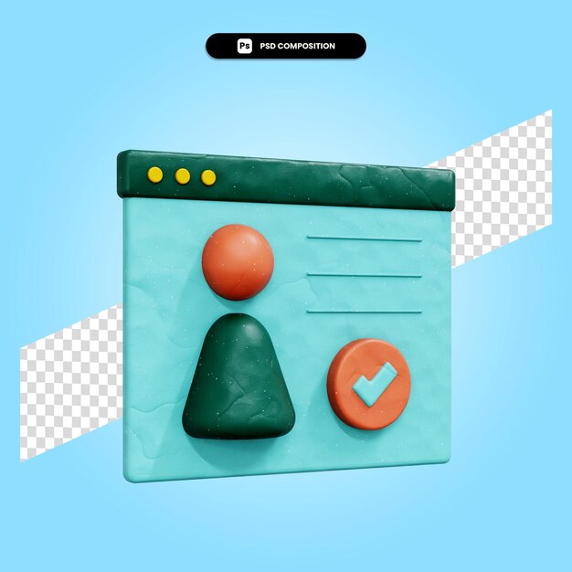 PSD illustration de rendu 3d approuvé par l'entreprise isolée