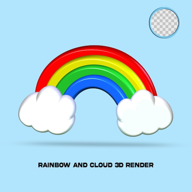 Illustration De Rendu 3d Arc-en-ciel Et Nuage