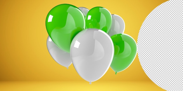 PSD illustration de rendu 3d de ballons pour la célébration ou la fête d'anniversaire