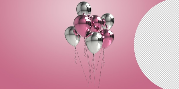 Illustration De Rendu 3d De Ballons Pour La Célébration Ou La Fête D'anniversaire