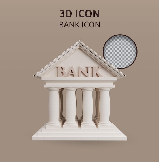 Illustration de rendu 3d de la banque