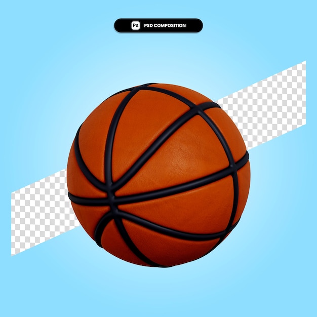 Illustration de rendu 3d de basket-ball isolée