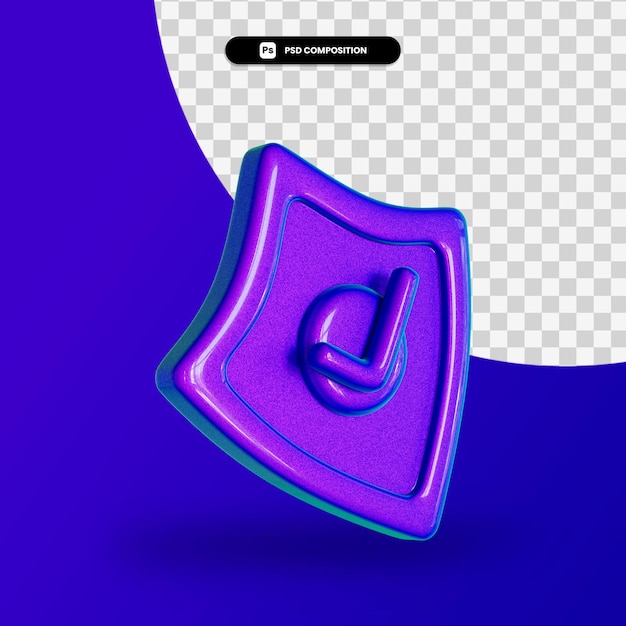 Illustration De Rendu 3d Bouclier Isolé