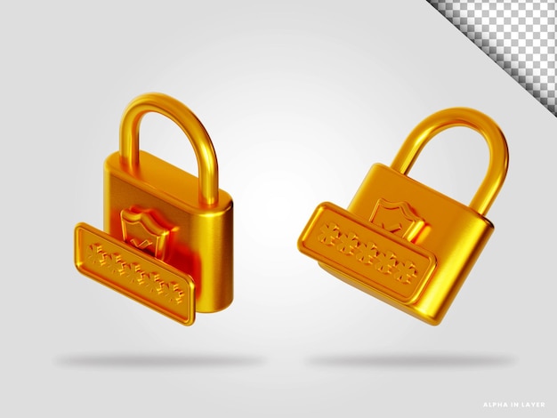 Illustration De Rendu 3d De Cadenas Doré Isolé