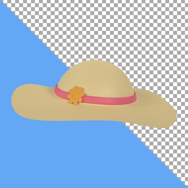 illustration de rendu 3d chapeau d'été vacances d'été