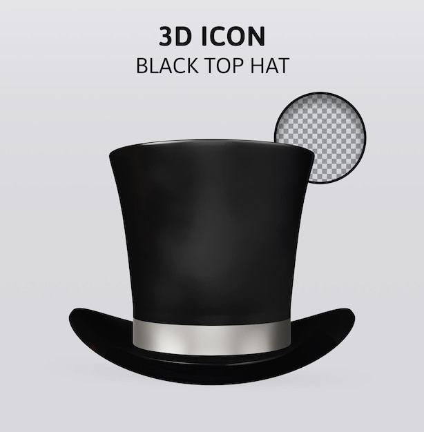 Illustration De Rendu 3d Chapeau Haut De Forme Noir