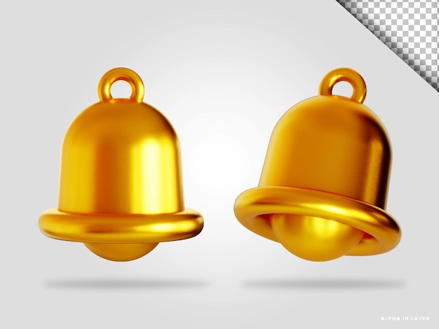 Illustration De Rendu 3d Cloche D'or Isolée