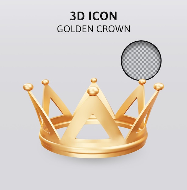 Illustration De Rendu 3d De La Couronne D'or