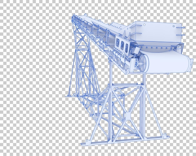 Illustration de rendu 3D d'une courroie transportatrice isolée sur un fond transparent