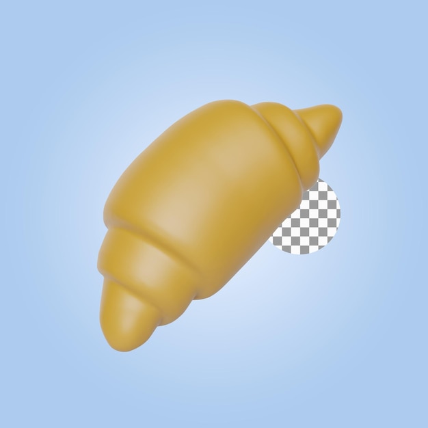 Illustration De Rendu 3d Croissant Simple