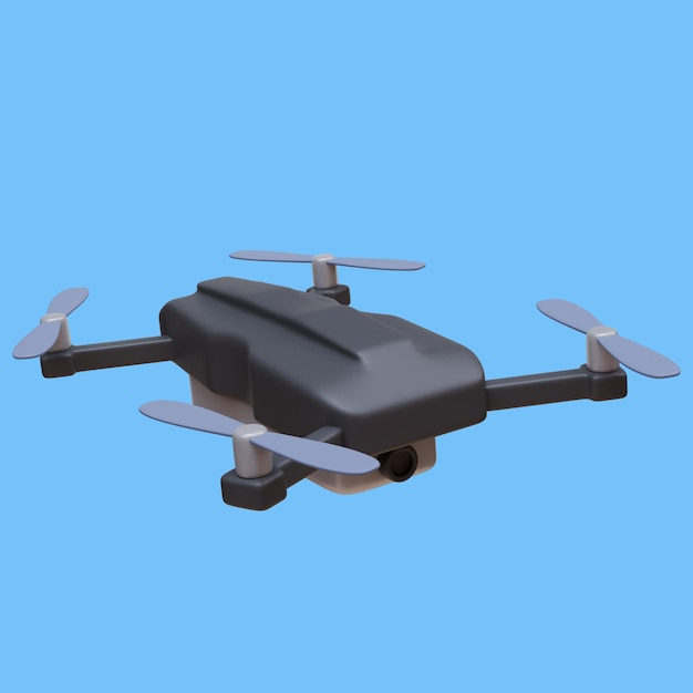 Illustration de rendu 3D d'un drone avec caméra de livraison aérienne quadcopter concept de technologies modernes