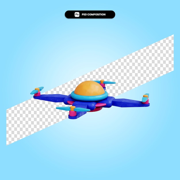 Illustration De Rendu 3d Drone Isolé