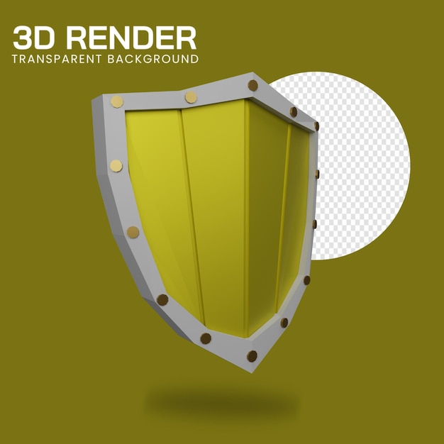 PSD illustration de rendu 3d du bouclier