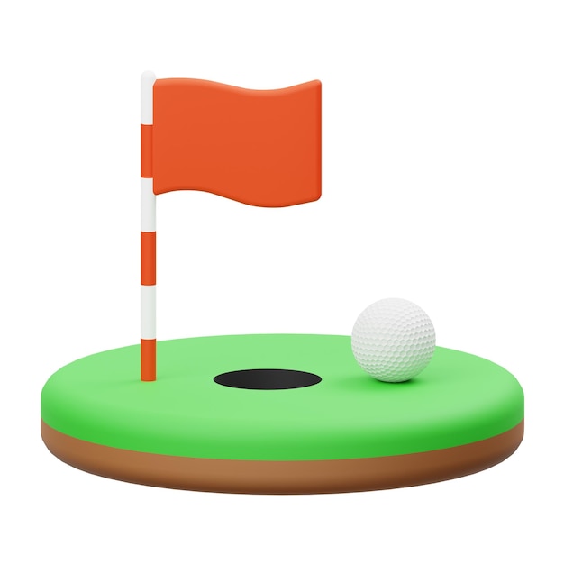 L'illustration de rendu 3D du golf