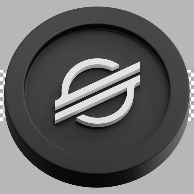 Illustration de rendu 3D du logo cryptographique stellaire