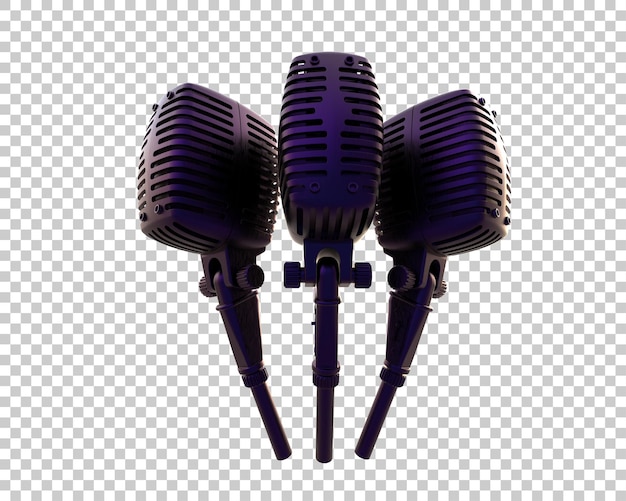 PSD illustration de rendu 3d du microphone isolé sur l'arrière-plan