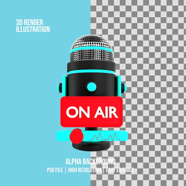 Illustration De Rendu 3d Du Podcast