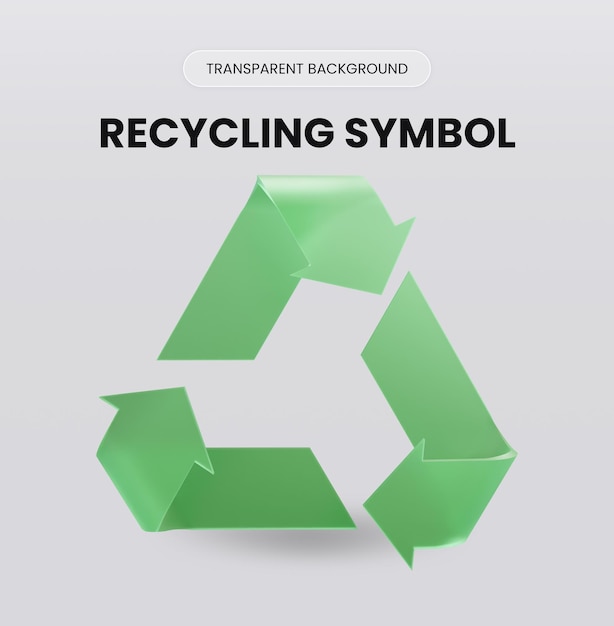 Illustration de rendu 3D du signe de recyclage