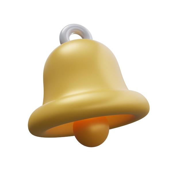 Illustration de rendu 3D du style de bande dessinée de la cloche de l'anneau d'or
