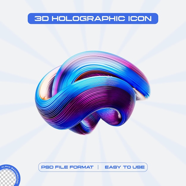 Illustration de rendu 3D du torus de verre holographique