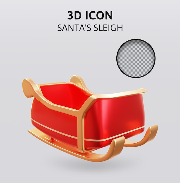 Illustration De Rendu 3d Du Traîneau Du Père Noël PSD Premium