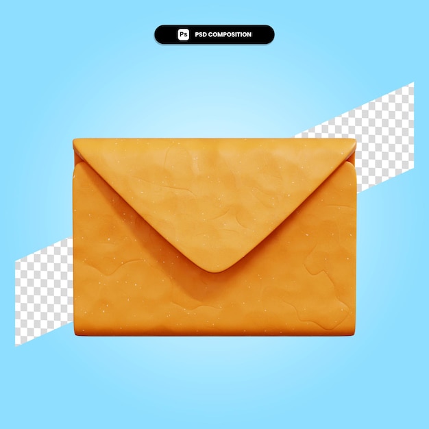 Illustration de rendu 3d enveloppe isolée