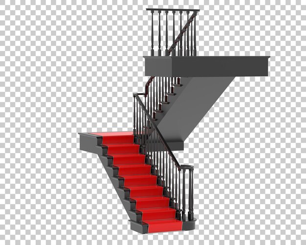 PSD illustration de rendu 3d d'un escalier isolé sur un fond transparent